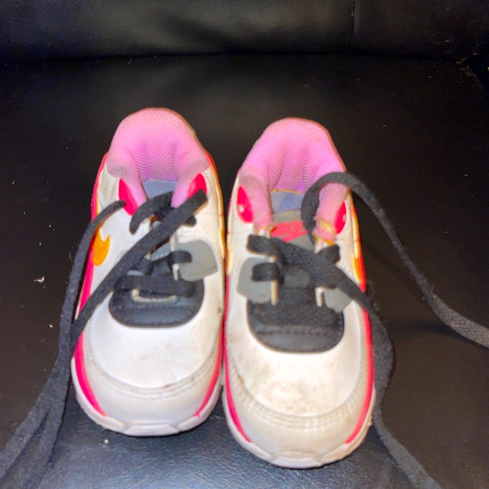 Nike Air Max 90 Laser Orange Hyper Pink Toddler Girl Sneakers